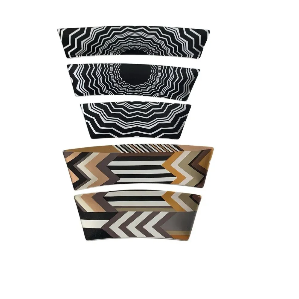 Missoni x Target Geometric Set Of 5 Stoneware Curved Appetizer Dishes Zig Zag